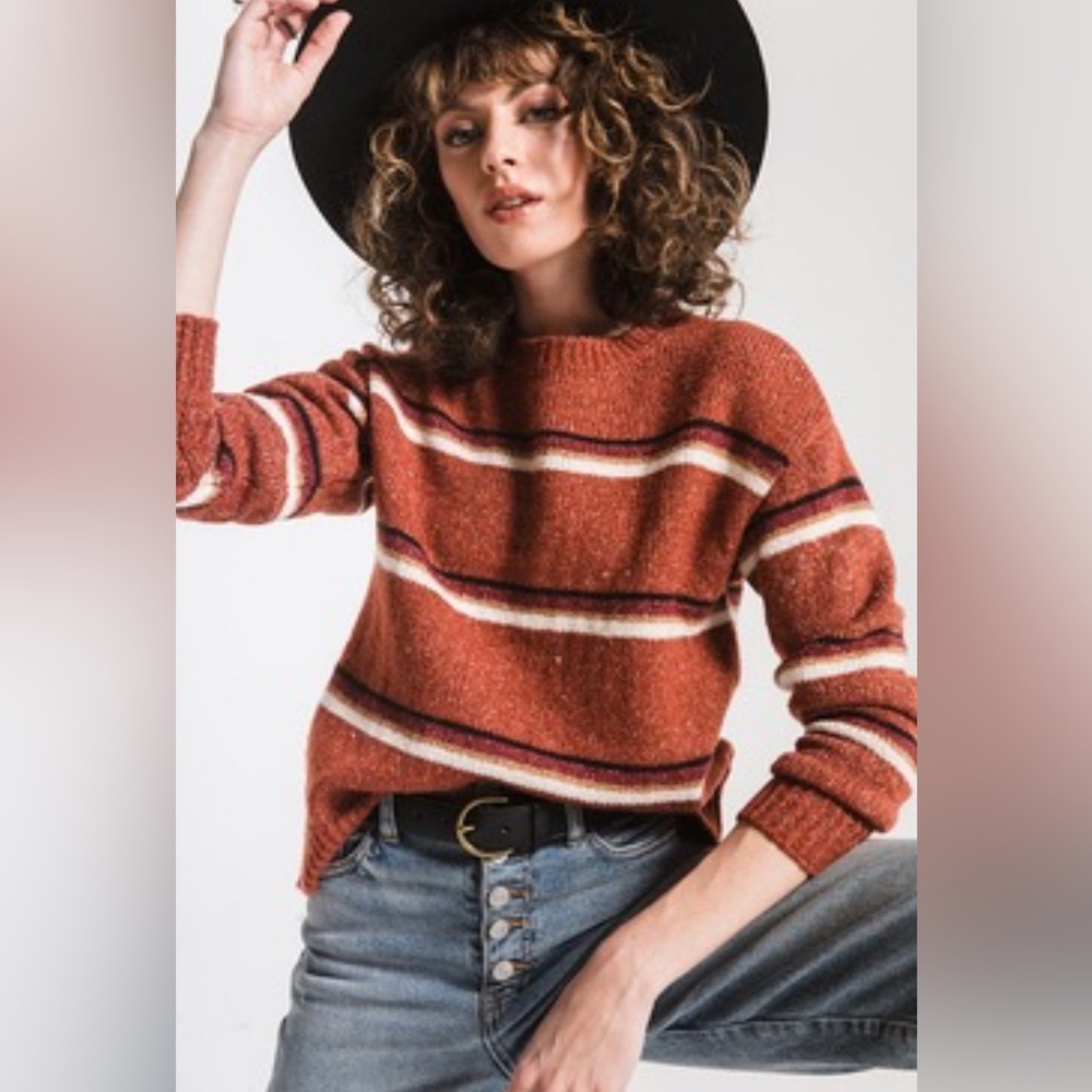 Others follow Rust Striped Sweater Size Small